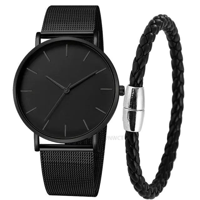 Ultra-Thin Magnetic Mesh Sport Watch